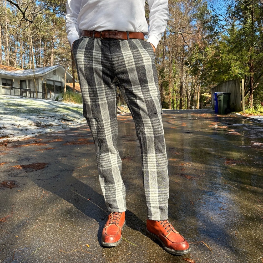 MATIERE—Retro Cargo Pants—Men's 38 x 28—Mid-Rise—80% Wool—Heavy-Duty—RARE—VG+
